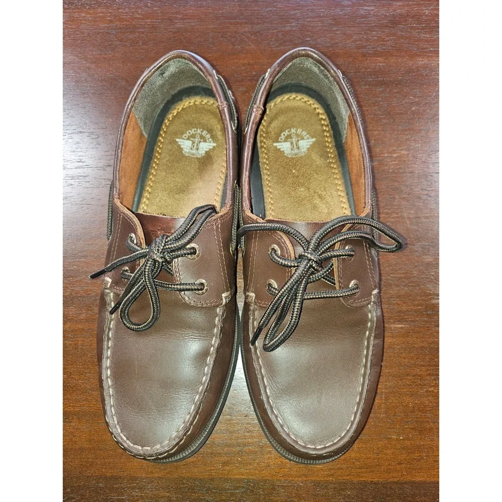Dockers Men's Boat Deck Comfort Nautical Brown Lace Up SHOES SZ 9 M Never Worn